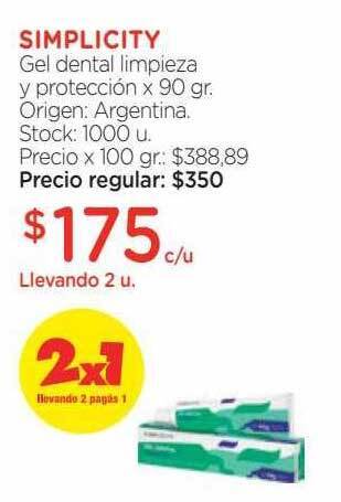 Farmacity Simplicity gel dental limpieza y protección oferta