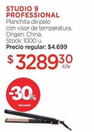 Farmacity Studio 9 professional planchita de pelo con visor de temperatura -30% descuento oferta