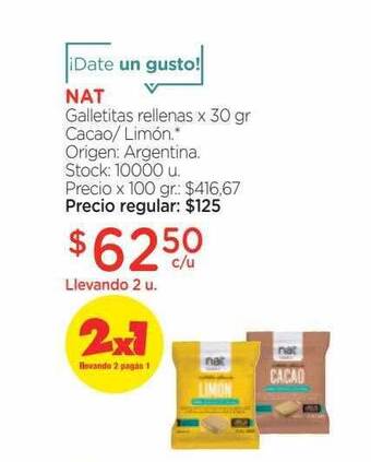 Farmacity Nat galletitas rellenas oferta