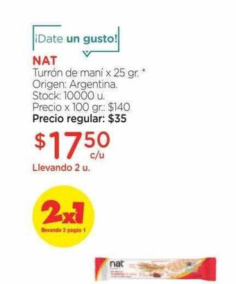 Farmacity Nat turrón de mani oferta