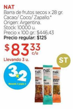 Farmacity Nat barra de frutos secos oferta
