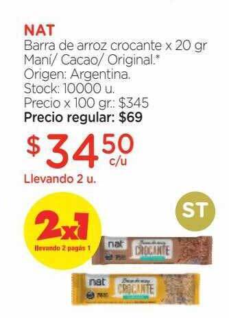 Farmacity Nat barra de arroz crocante oferta