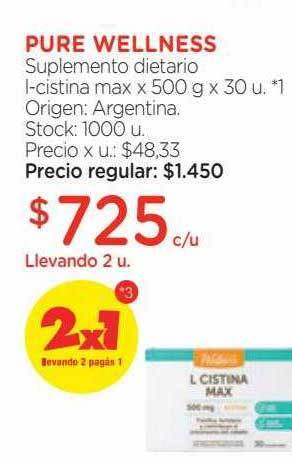 Farmacity Pure wellness suplemento dietario i-cistina max oferta