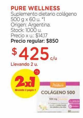 Farmacity Pure wellness suplemento dietario colágeno oferta