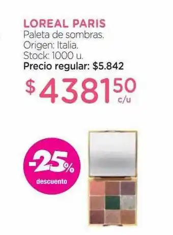 Farmacity Loreal paris paleta de sombras -25% descuento oferta