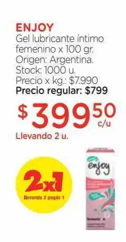 Farmacity Enjoy gel lubricante íntimo femenino oferta