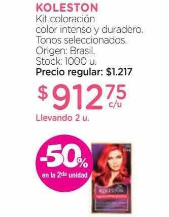 Farmacity Koleston kit coloración color intenso y duradero -50% en la 2da unidad oferta