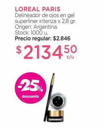 Farmacity Loreal paris delineador de ojos en gel superliner intenza -25% descuento oferta