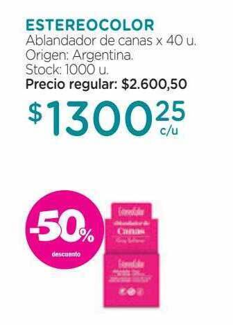 Farmacity Estereocolor ablandador de canas -50% descuento oferta