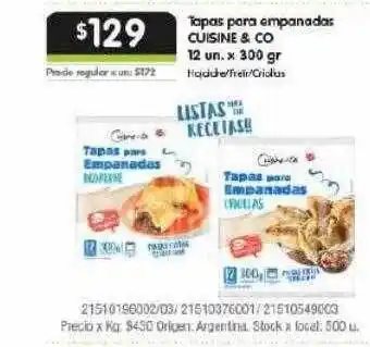 Jumbo Tapas de empanadas cuisine & co oferta