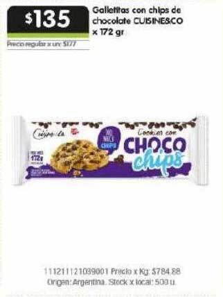 Jumbo Galletitas con chips de chocolate cuisine&co oferta
