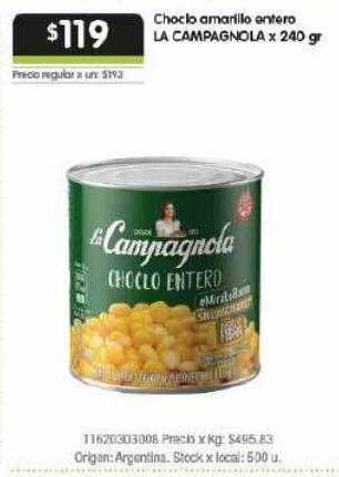Jumbo Choclo amarillo entero la campagnola oferta