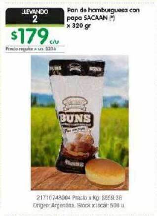 Jumbo Pan de hamburguesa con papa sacaan oferta