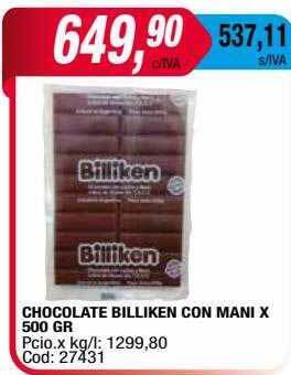Maxiconsumo Chocolate billiken con mani oferta