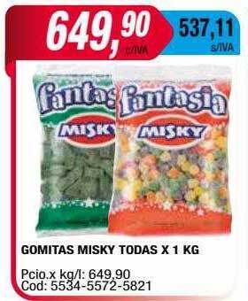 Maxiconsumo Gomitas misky todas oferta