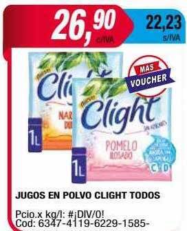 Maxiconsumo Jugos en polvo clight todos oferta