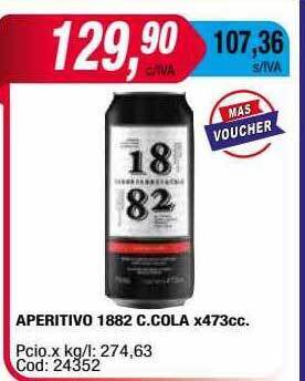 Maxiconsumo Aperitivo 1882 c. cola oferta