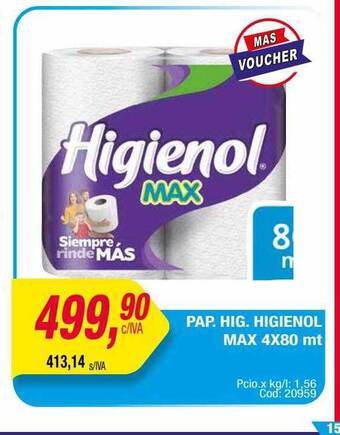 Maxiconsumo Pap hig higienol max oferta