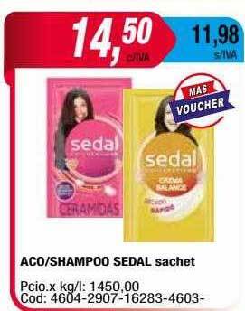 Maxiconsumo Aco shampoo sedal sachet oferta