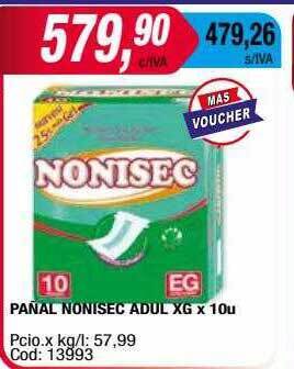 Maxiconsumo Pañal nonisec adul oferta