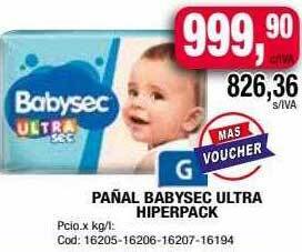 Maxiconsumo Pañal babysec ultra hiperpack oferta