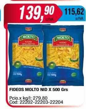 Maxiconsumo Fideos molto nid oferta