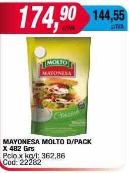 Maxiconsumo Mayonesa molto d pack oferta