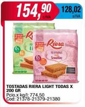 Maxiconsumo Tostadas riera light todas oferta