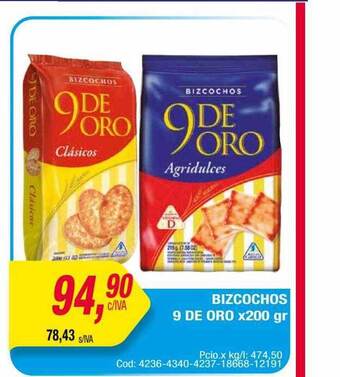 Maxiconsumo Bizcochos 9 de oro oferta