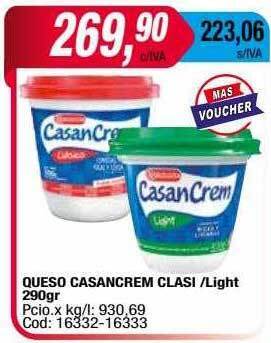 Maxiconsumo Queso casancrem clasi light oferta