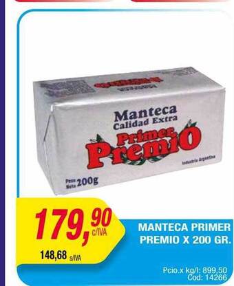 Maxiconsumo Manteca primer premio oferta