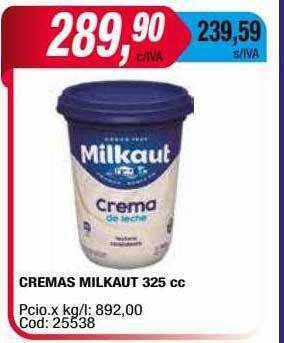 Maxiconsumo Cremas milkaut oferta