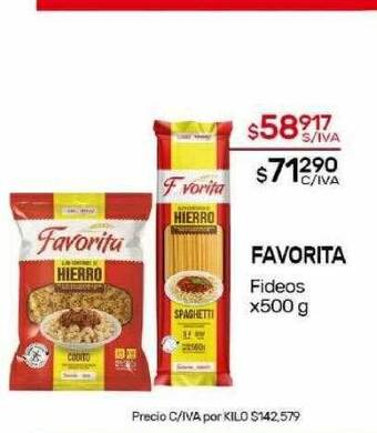 Nini Mayorista Favorita fideos oferta