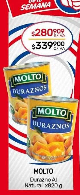 Nini Mayorista Molto durazno al natural oferta