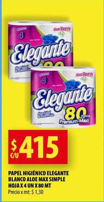 Punto Mayorista Papel higiénico elegante blanco aloe max simple hoja oferta