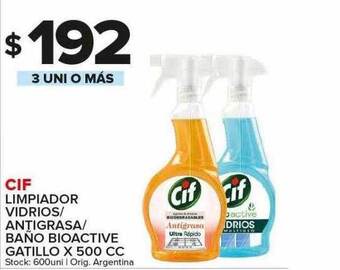Carrefour Maxi Cif limpiador vidrios antigrasa baño bioactive gatillo oferta