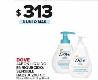 Carrefour Maxi Dove jabon liquido enriquecido sensible baby oferta
