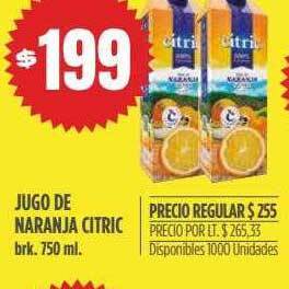 Supermercados Vea Jugo de naranja citric oferta