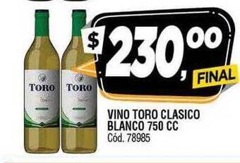 Supermercados Yaguar Vino toro clasico blanco 750cc oferta