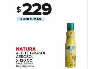 Carrefour Maxi Natura aceite girasol aerosol oferta