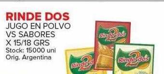 Carrefour Maxi Rinde dos jugo en polvo vs sabores oferta