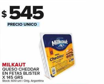 Carrefour Maxi Milkaut queso cheddar en fetas blister oferta