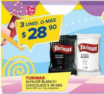 Carrefour Maxi Turimar alfajor blanco chocolate oferta