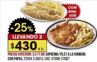 Coto Suprema filet a la romana con papas oferta
