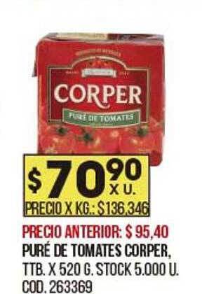 Coto Puré de tomates corper oferta