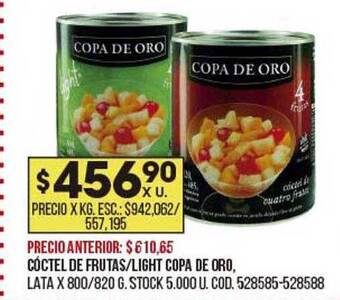 Coto Cóctel de frutas light copa de oro oferta