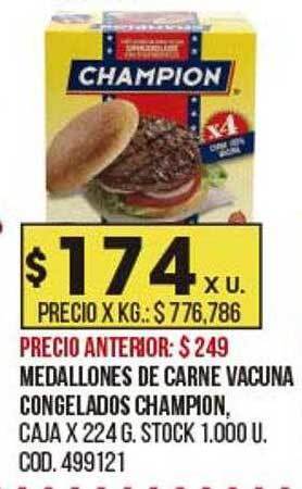 Coto Medallones de carne vacuna congelados champion oferta