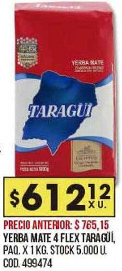 Coto Yerba mate 4 flex taragüi oferta