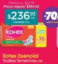 Farmacity Kotex esencial toallas femeninas oferta