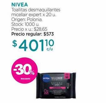 Farmacity Nivea toallitas desmaquillantes micellair expert oferta